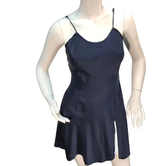 Victoria's Secret | Dresses | Victoria Secret Womens Size P Navy Blue Slip  Dress Chemise Silk Vintage Gold Tag | Poshmark